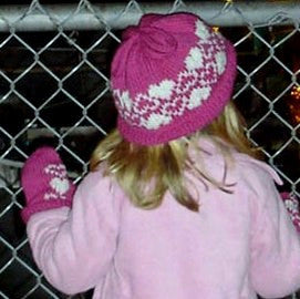 Hearts & Snowflakes hat and mittens pattern from Gardiner Yarn Works
