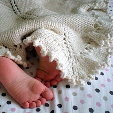 Purl Dreams baby blanket pattern from Heirloom Stitches