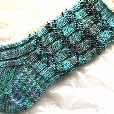 Bead Ribbed Socks by Heartstrings Fiberarts