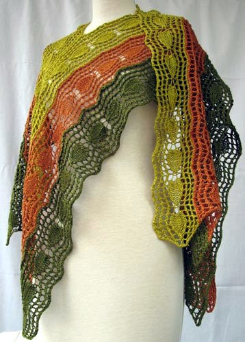 Bi-Directional Lace Strips Stole by Heartstrings Fiberarts