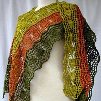 Bi-Directional Lace Strips Stole by Heartstrings Fiberarts