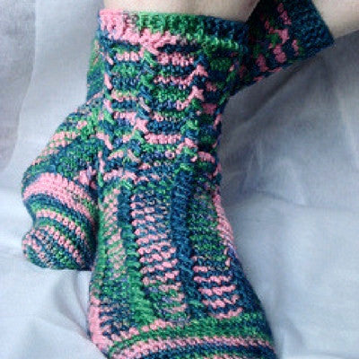 Crochet Cable Socks by KRW Knitwear