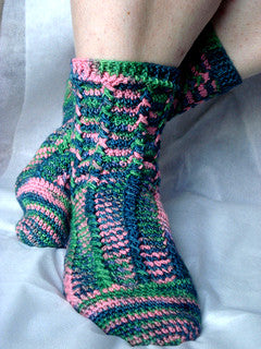 Crochet Cable Socks by KRW Knitwear