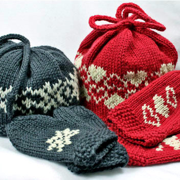 Hearts & Snowflakes hat and mittens pattern from Gardiner Yarn Works