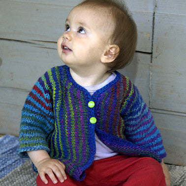 Little Linear cardigan pattern from Kate Jackson Knits