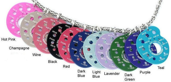 Debra's Garden Sock & Lace Needle Gauge Pendant