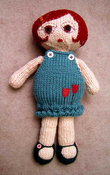 Tulip knitted doll pattern from Caffaknitted