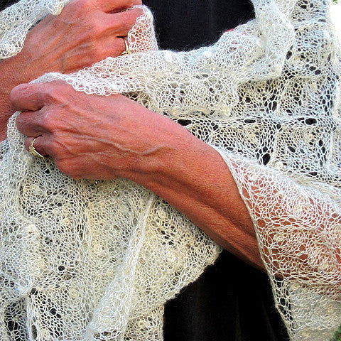 White Lotus Stole by Heartstrings Fiberarts