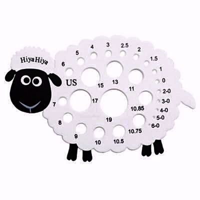 HiyaHiya white sheep knitting needle gauge